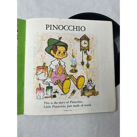 Peter Pan Records - "Pinocchio" - 45 RPM - Vinyl Record And Book - #1946 - Picture 7 of 7